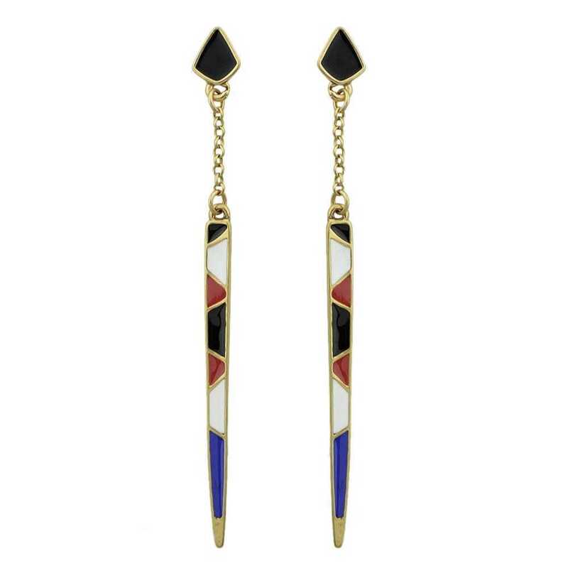 

Long Drop Earrings, Multicolor