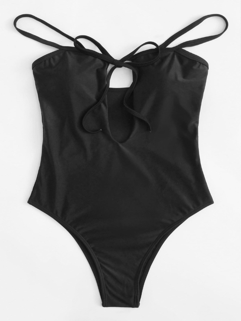 

Bow Tie Cut Out Swimsuit, Black