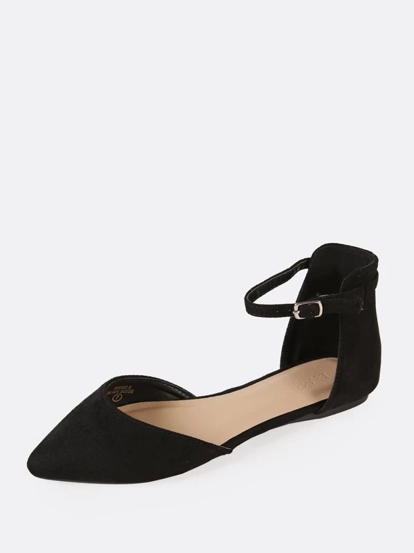 Pointed Toe Ankle Strap Dorsay Flats | SHEIN IN