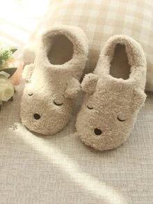 Chancletas mullidas en forma de oso - Beis - Ver 3