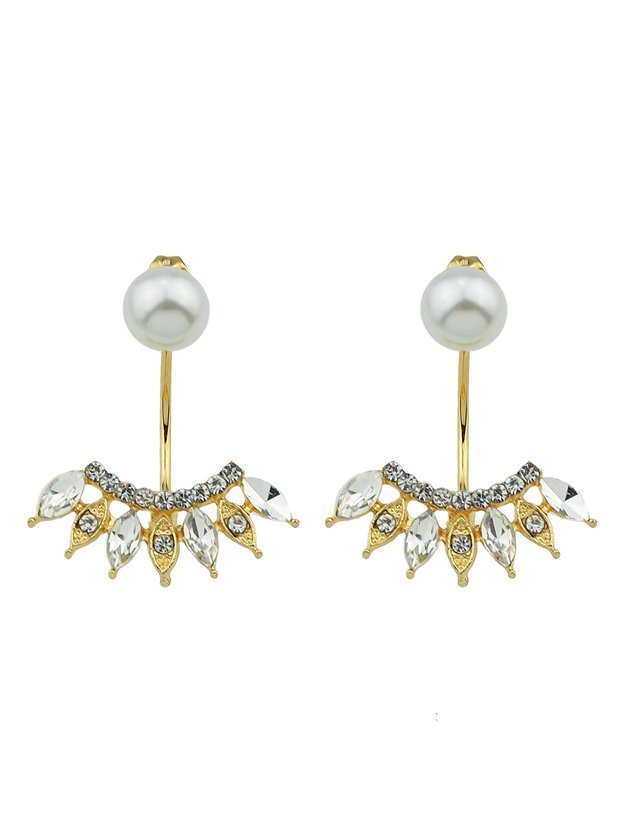 

White Fan-Shaped Diamond Earrings