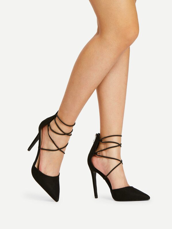 criss cross strappy heels