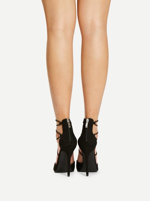 criss cross strappy heels