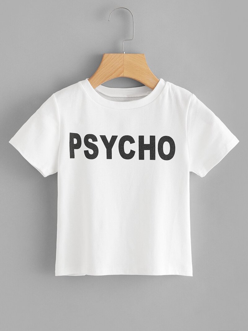

Letter Print Tee, White