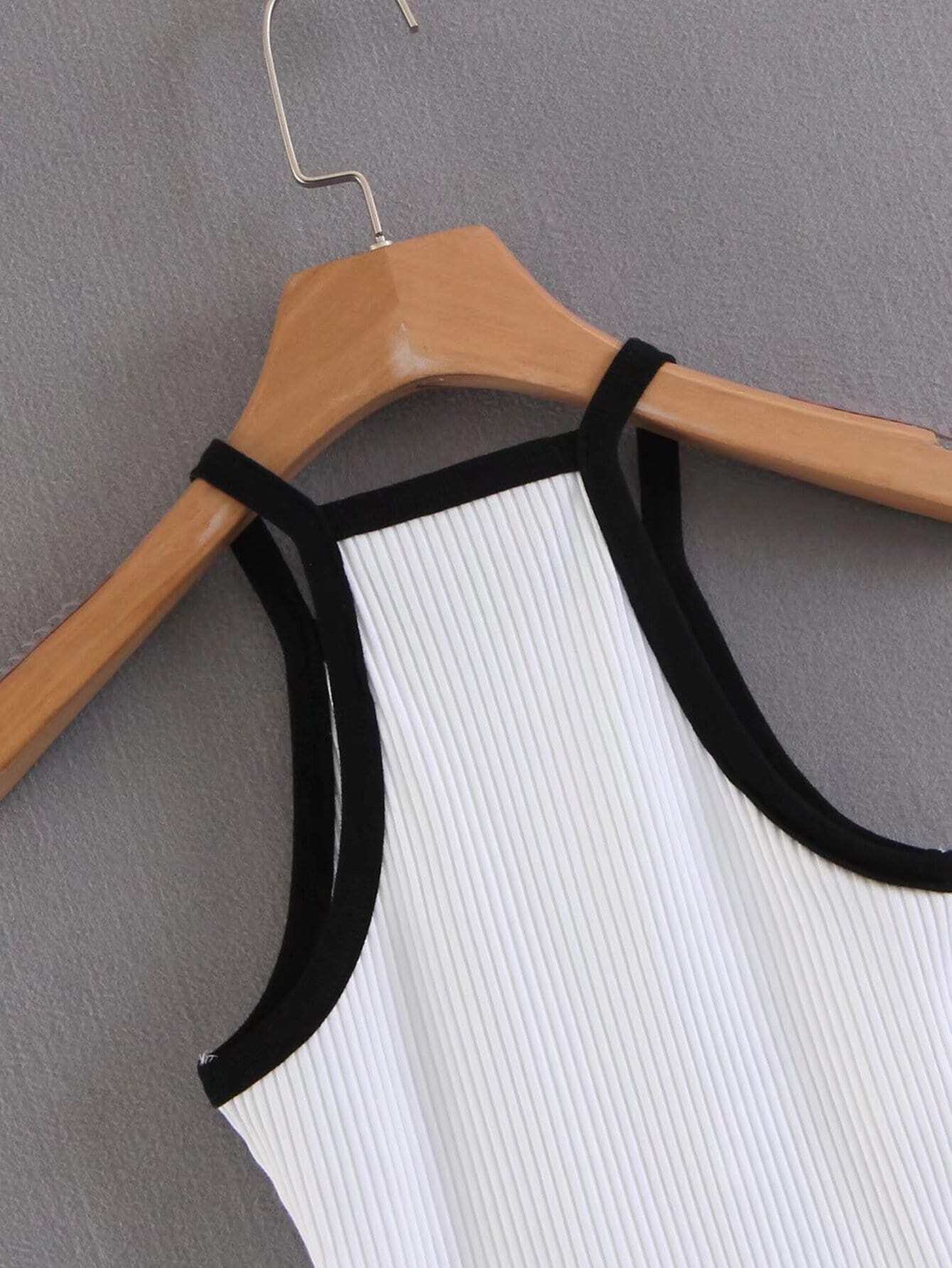 contrast trim ribbed cami top shein sheinside contrast trim ribbed cami top shein sheinside