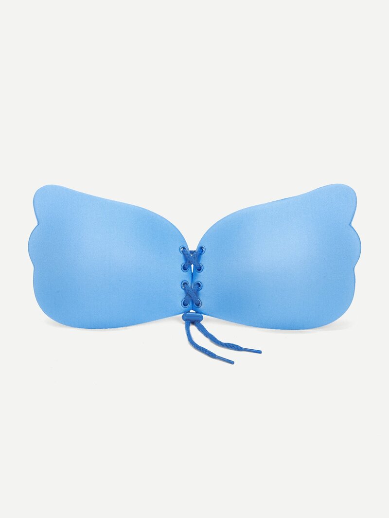 

Seamless Lace Up Self Adhesive Bra, Blue