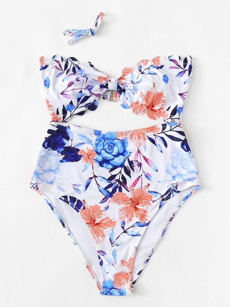 Bañador De En Forma Floral Concha Ribete rdthsCQ