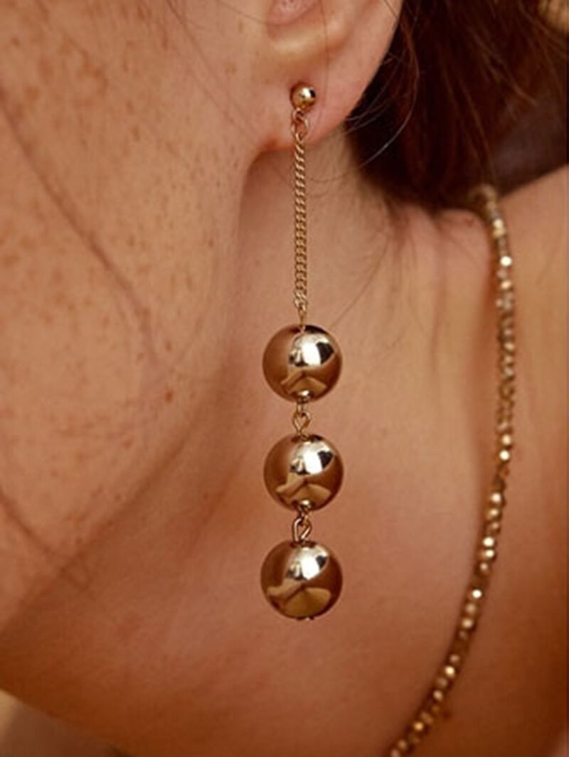 

Layered Ball Drop Earrings, Gold