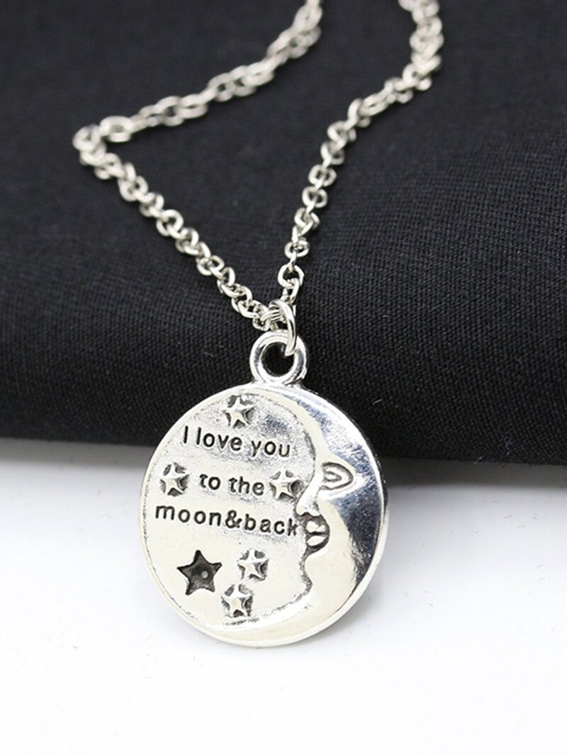

Round Pendant Chain Necklace, Silver