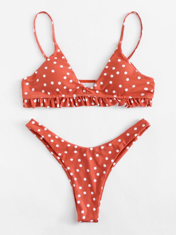 Bikini Lunares Set Set De De Bikini Fruncido dxBrQCWoe
