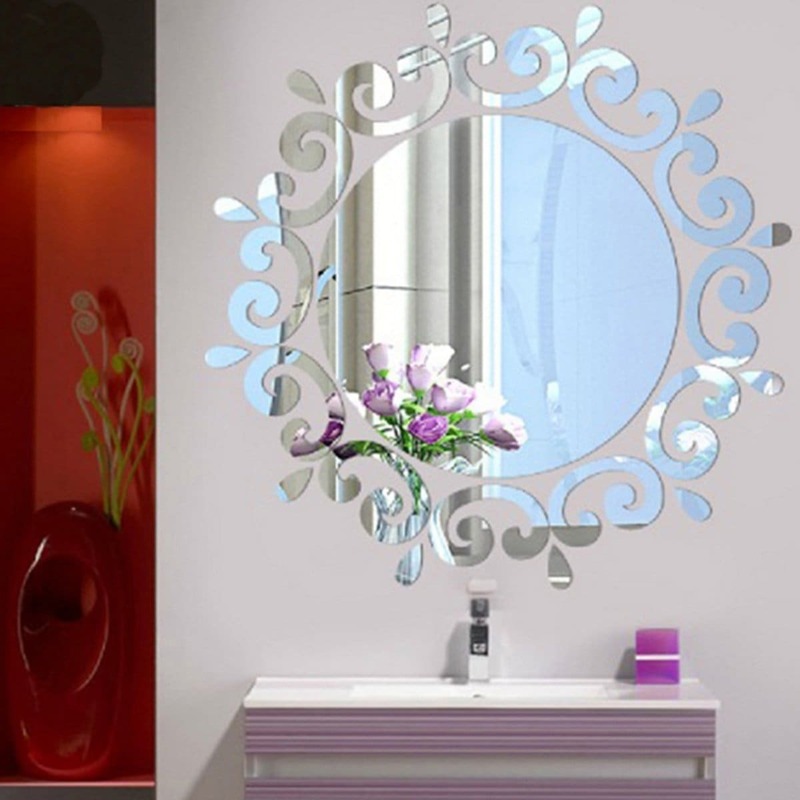 

Floral Edge Mirror Sticker 25pcs