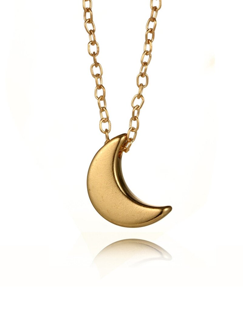 

Moon Pendant Chain Necklace, Gold