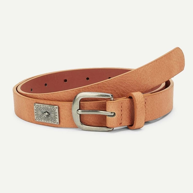 

Metal Detail Belt, Brown