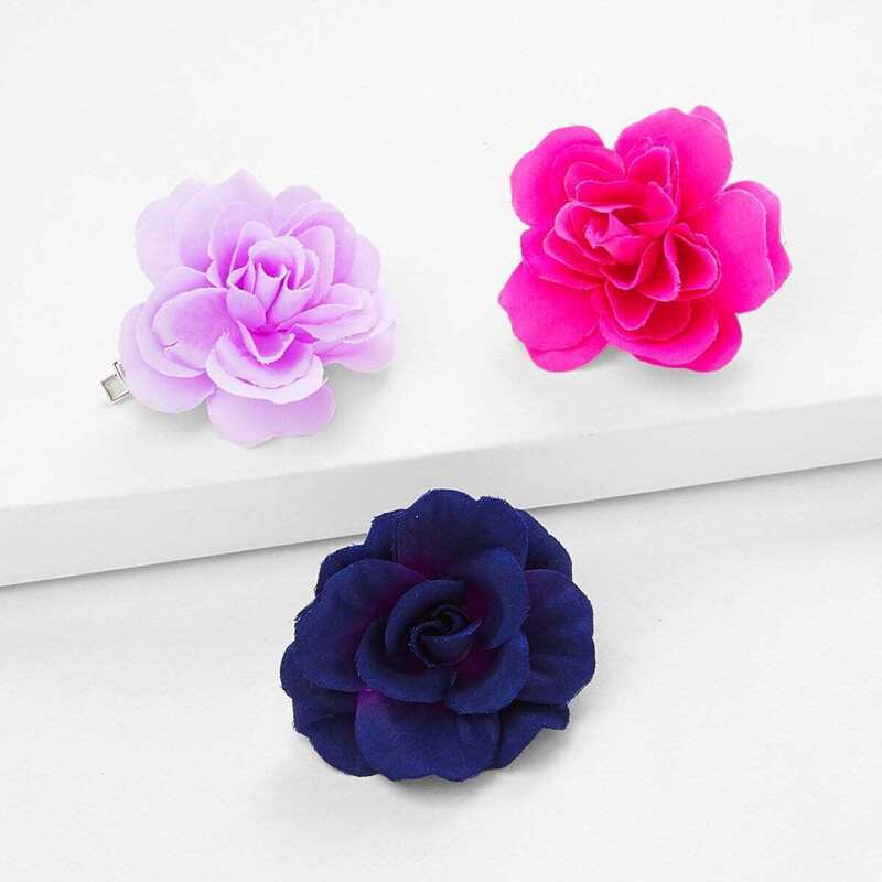 

Flower Hair Clip 3pcs, Multicolor