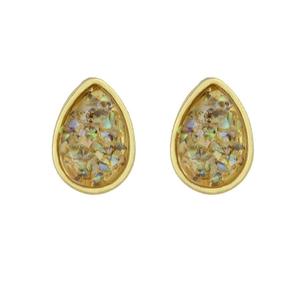 

Colorful Water Drop Color Earrings, Gold