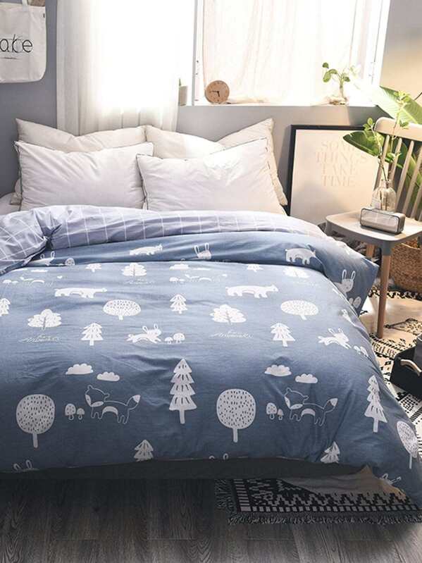 Tree Animal Print Duvet Cover