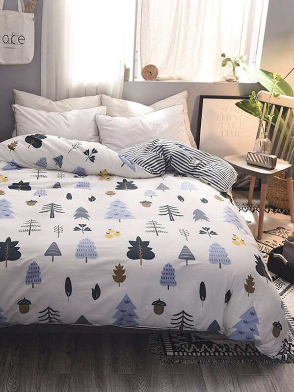 Tree Fruit Print Duvet Cover