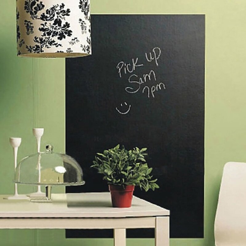 

Chalkboard Wall Sticker With 5pcs Chalk, Black