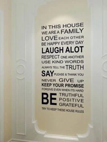 Slogan Wall Sticker, Black Removable PVC Wall Art Decal For Home Decor, Stickers, Wall Decal, Vinyl Decal For Home Decorations, Spring Decoration Items Refresh Your Home, Festival Decoration Stickers Gifts Birthday Graduation - Black - View 2