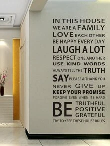 Slogan Wall Sticker, Black Removable PVC Wall Art Decal For Home Decor, Stickers, Wall Decal, Vinyl Decal For Home Decorations, Spring Decoration Items Refresh Your Home, Festival Decoration Stickers Gifts Birthday Graduation - Black - View 1