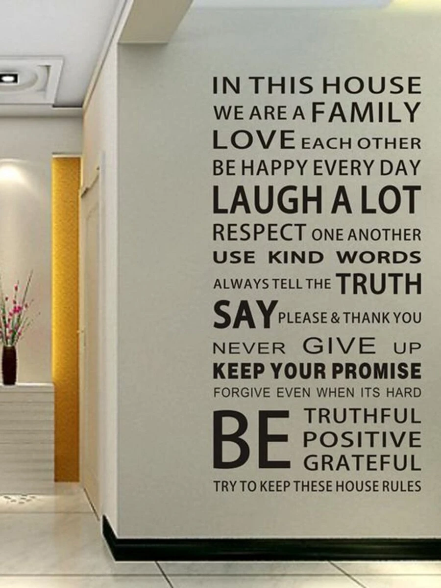 Slogan Wall Sticker, Black Removable PVC Wall Art Decal For Home Decor, Stickers, Wall Decal, Vinyl Decal For Home Decorations, Spring Decoration Items Refresh Your Home, Festival Decoration Stickers Gifts Birthday Graduation - Black - View 1