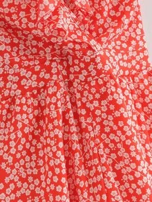 رومبير معقود الظهر مقلم ومكشكش وبطباعة كليكو