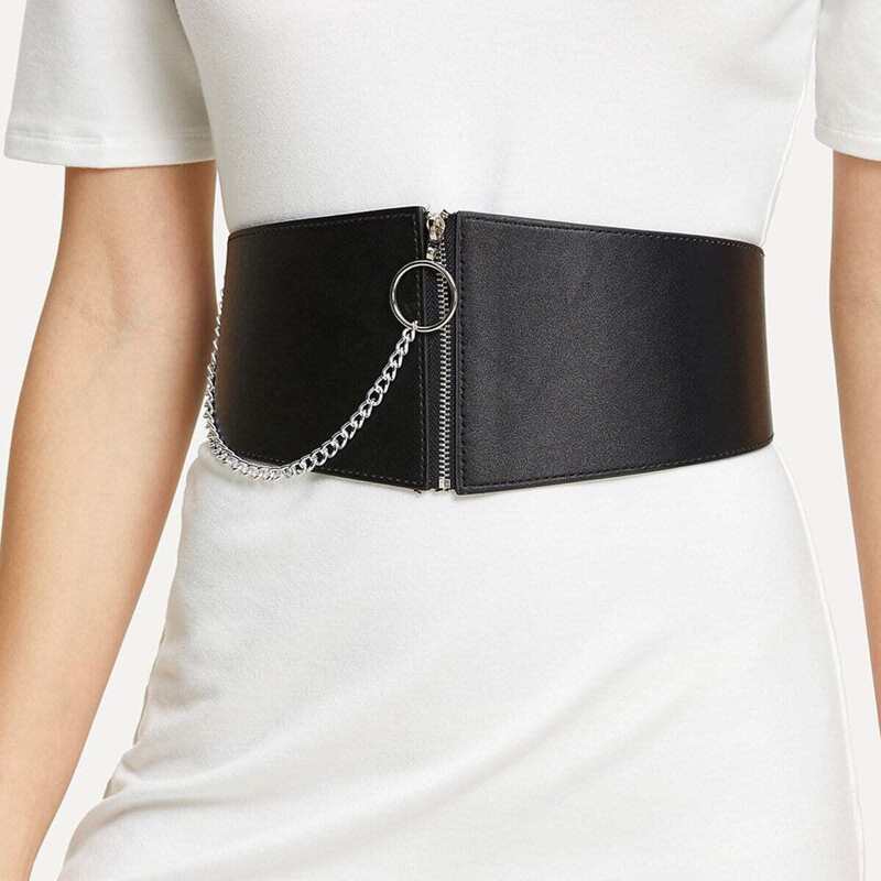 

Chain Linked Zipper Belt, Black
