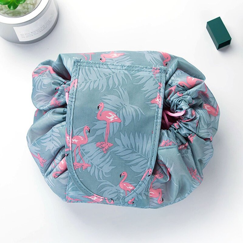 

Flamingo Drawstring Wrap Around Makeup Storage Bag, Blue