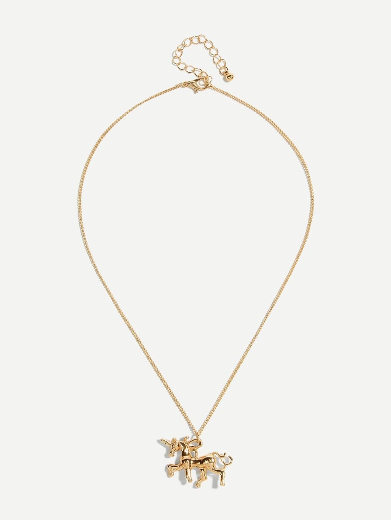 

Unicorn Pendant Chain Necklace, Gold