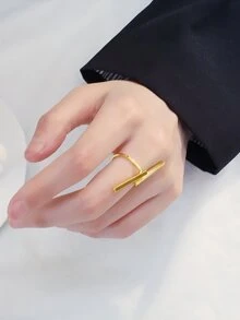 開口戒指 - 金黃色 - 查看 2