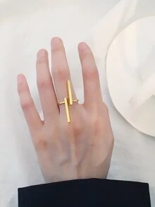 開口戒指 - 金黃色 - 查看 3