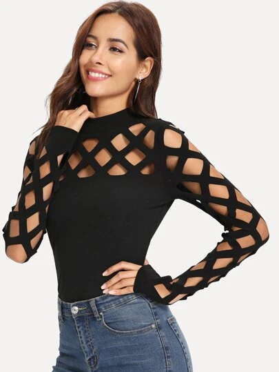 SHEIN Clasi Top mit Stehkragen