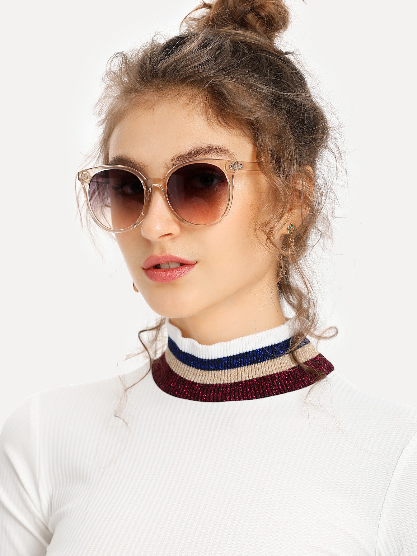 mirror lens cat eye sunglasses