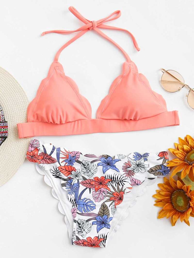 Set Grande Talla Forma Ribete En Concha Bikini De OyNnwv0m8