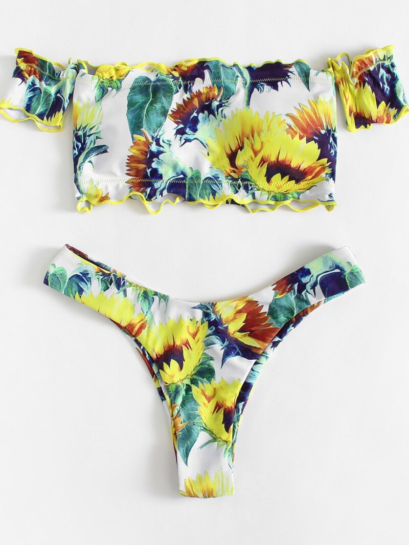 

Lettuce Trim Floral Bikini Set, Multicolor