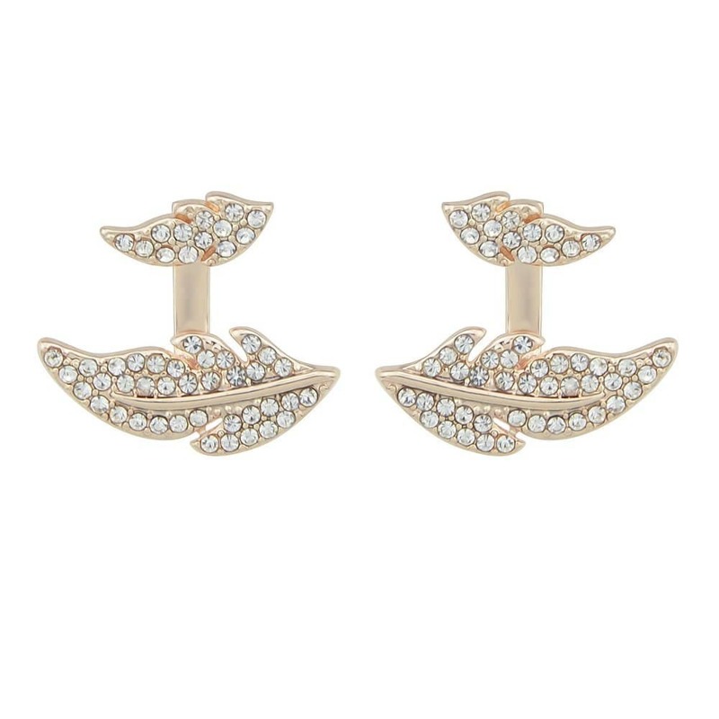

Rosegold Hollow Leaf Earrings, Gold