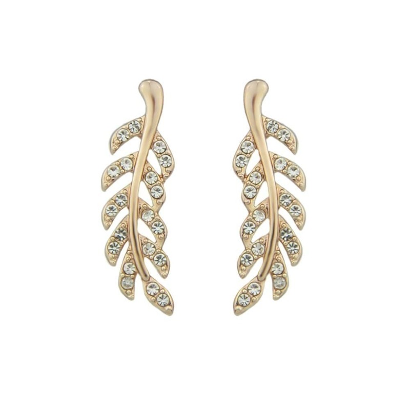 

Rosegold Hollow Leaf Earrings, Gold