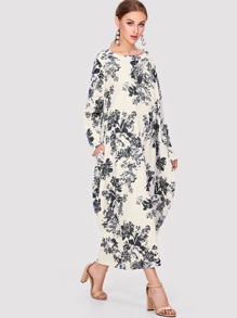 Botanical Print Longline Dress