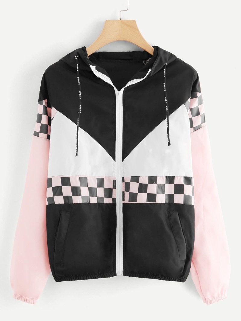 

Color Block Drawstring Jacket, Multicolor