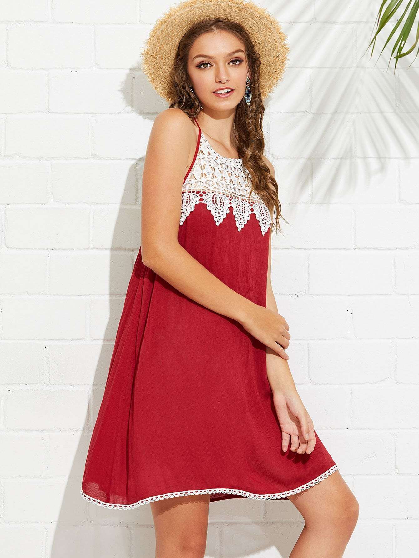 lace applique backless halter flowy dress