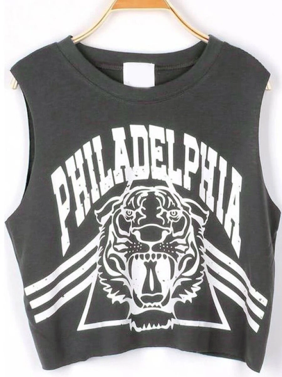 PHILADELPHIA Tiger Print Crop Tank Top