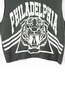PHILADELPHIA Tiger Print Crop Tank Top