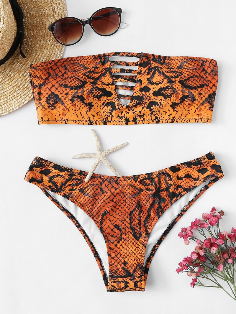 

Ladder Cut Out Bikini Set, Multicolor