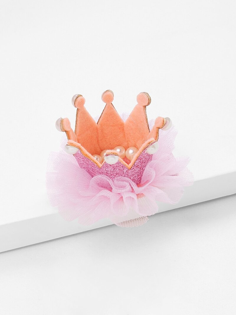 

Crown Shaped Hair Clip, Pink