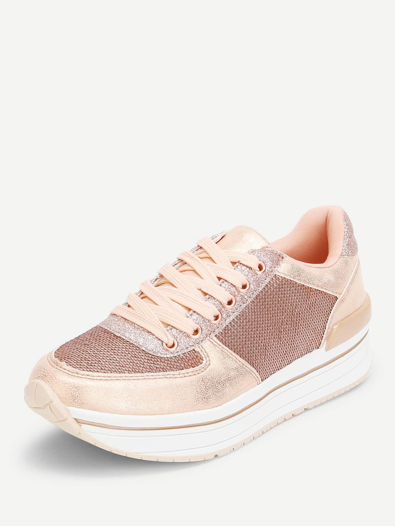 scarpe da ginnastica stringate con paillettes