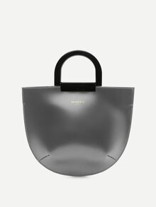 Letter Print PU Tote Bag