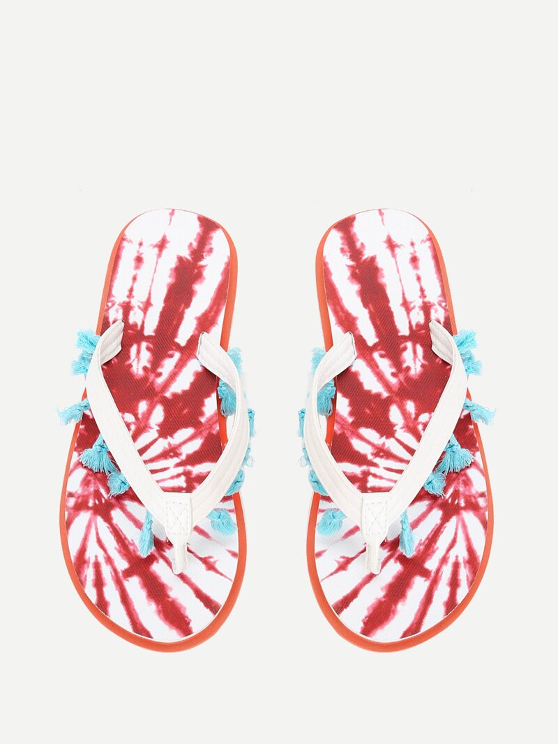

Tassel Detail Flip Flops, Multicolor