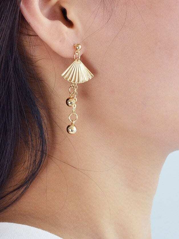

Metal Ball Earrings, Gold
