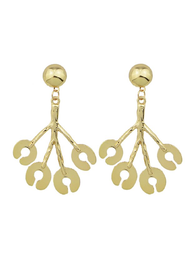 

Gold Horseshoe Branch Cheekbones Earrings