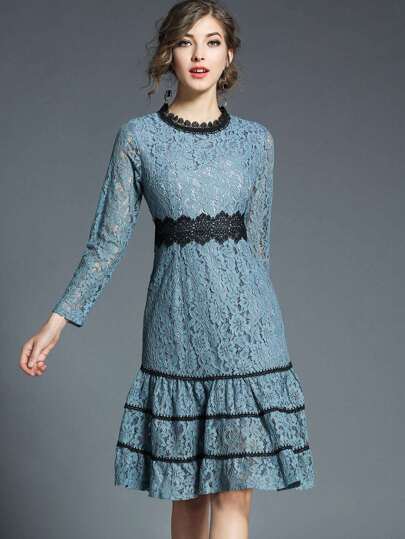 Ruffle Hem Lace Dress pictures
